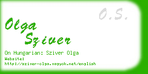 olga sziver business card